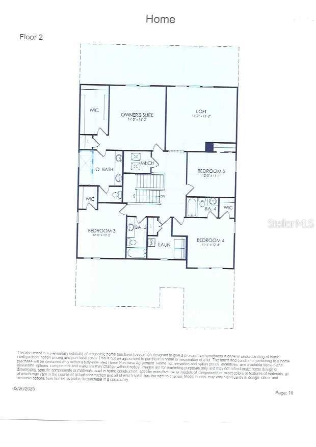 Second floor Scarlett Floor plan