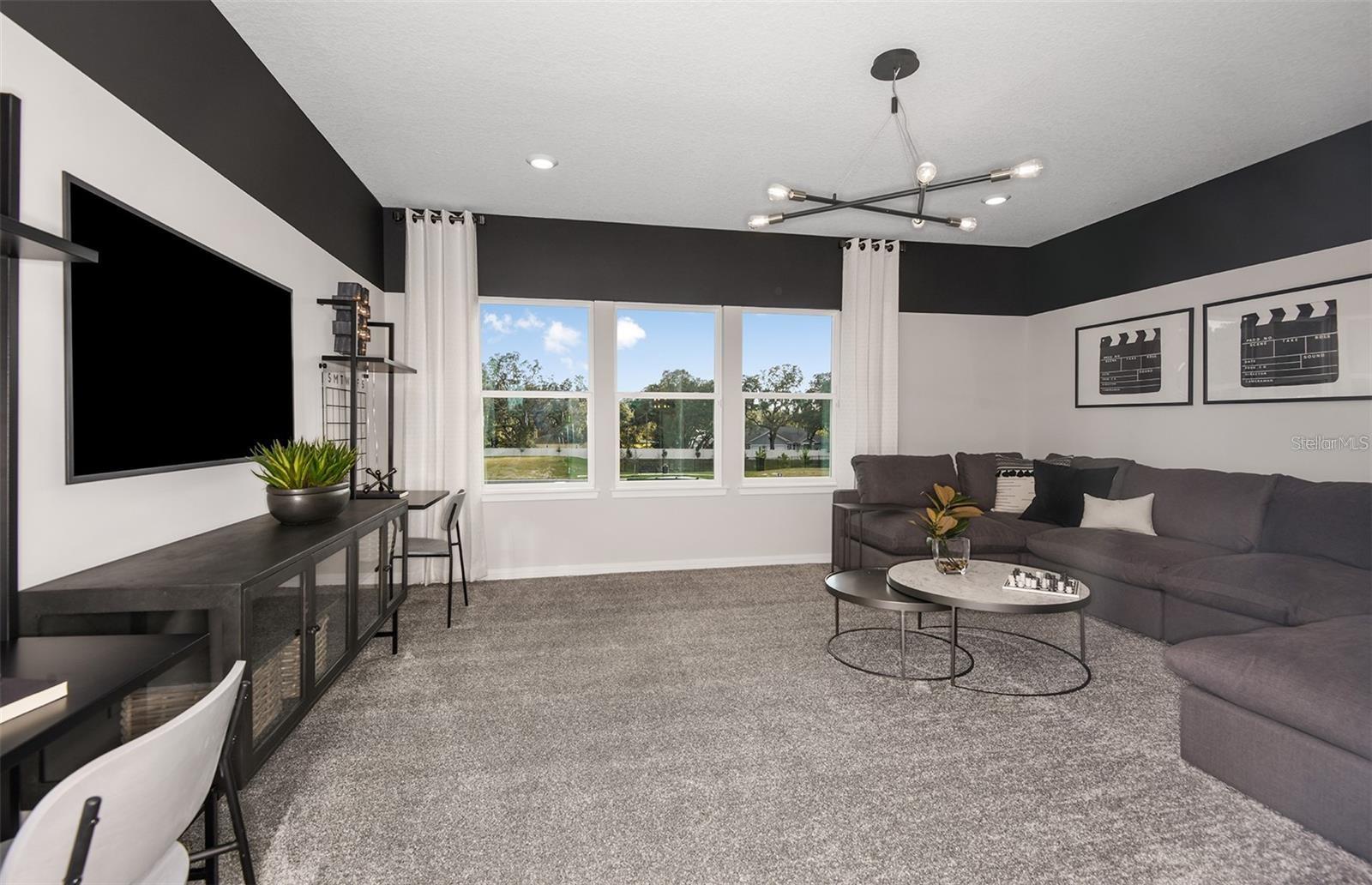 Model representation of Loft area/Bonus Room