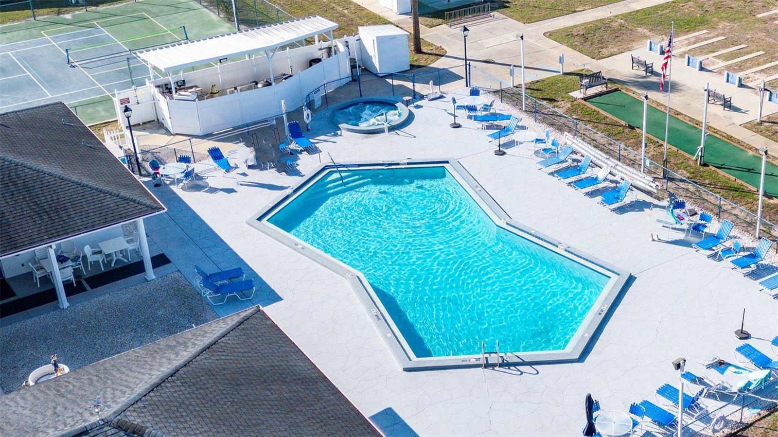 Community heated pool.