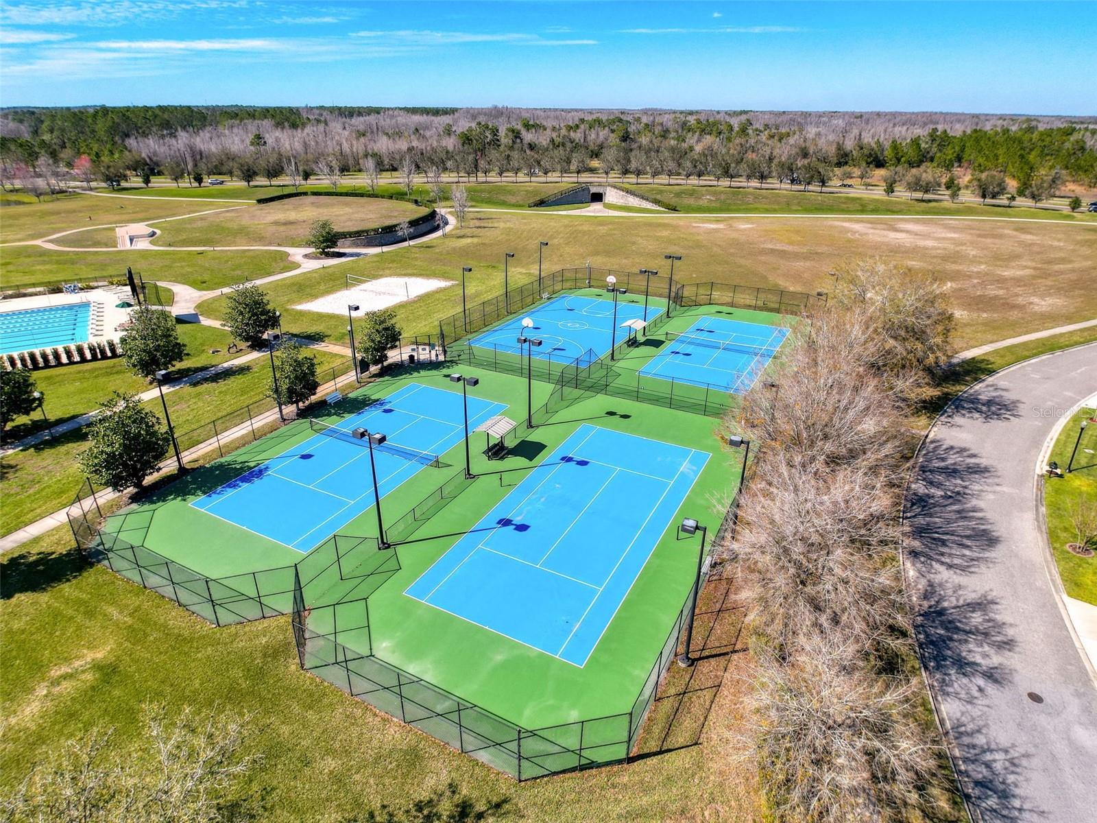 Community Amenities- Tennis, Pickleball & Basket Ball Courts. Volleyball too!