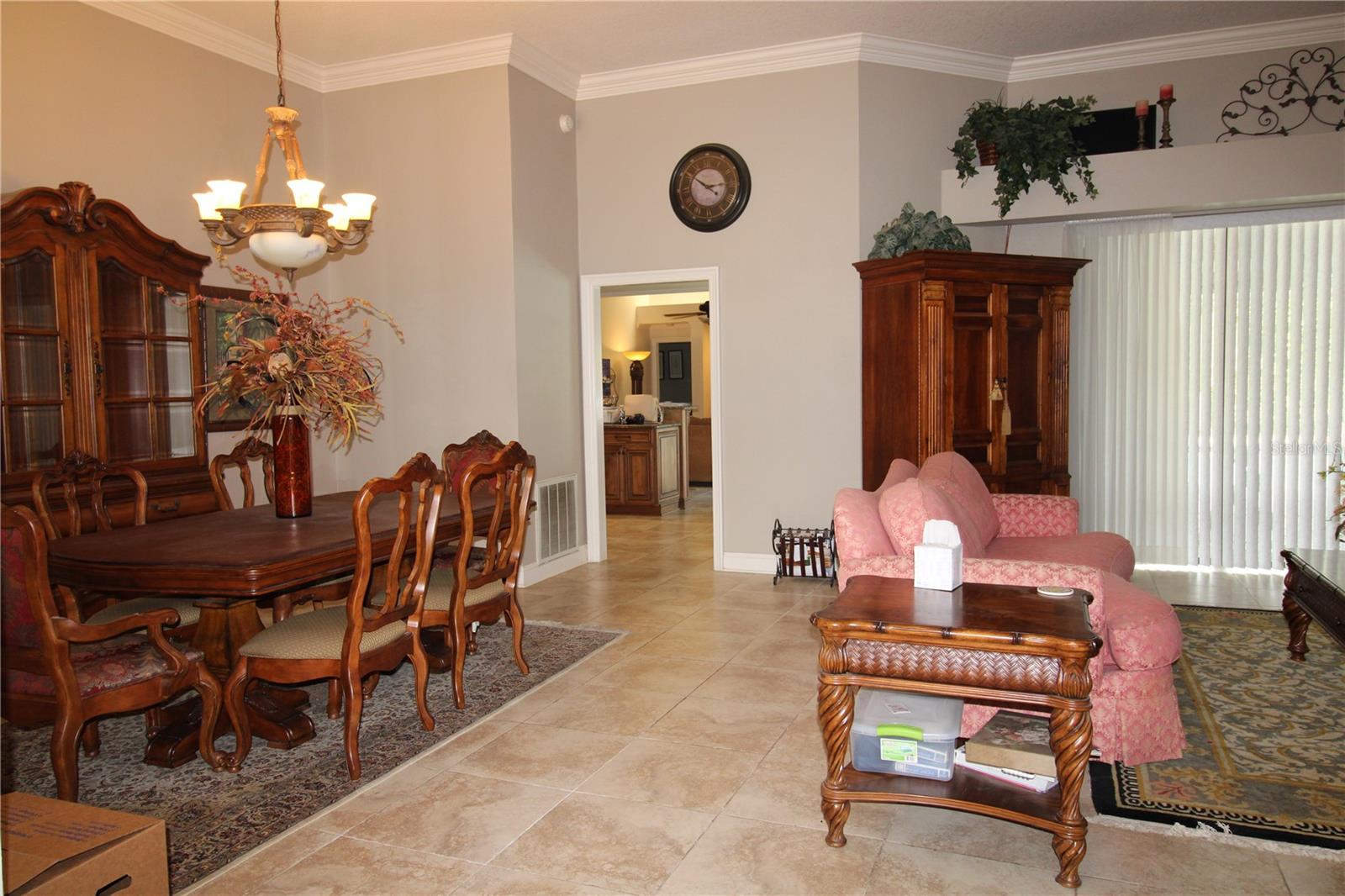 View from Inside the Door Dinning Area to Left, Living to Right