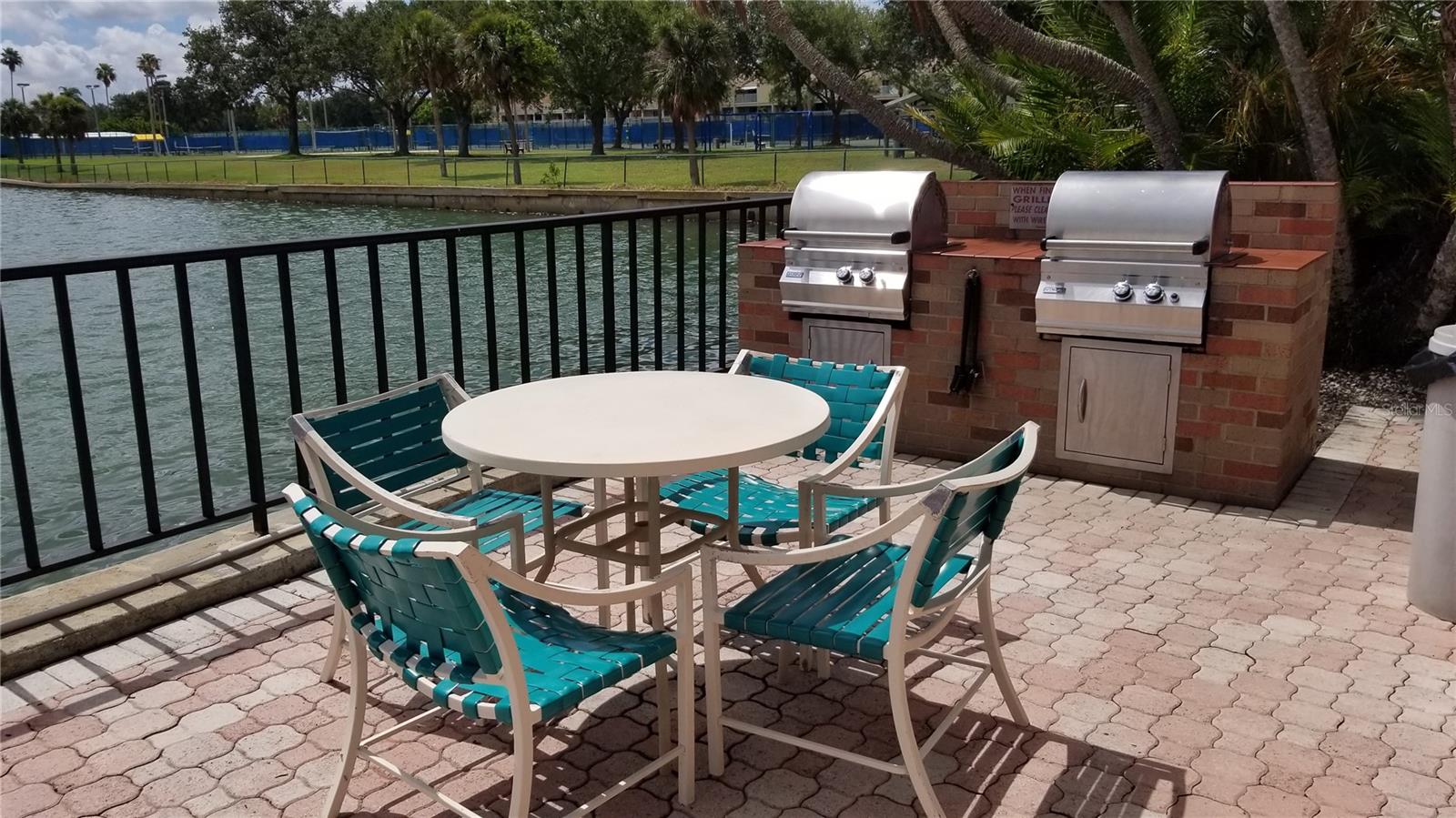 Grilling area at pool side