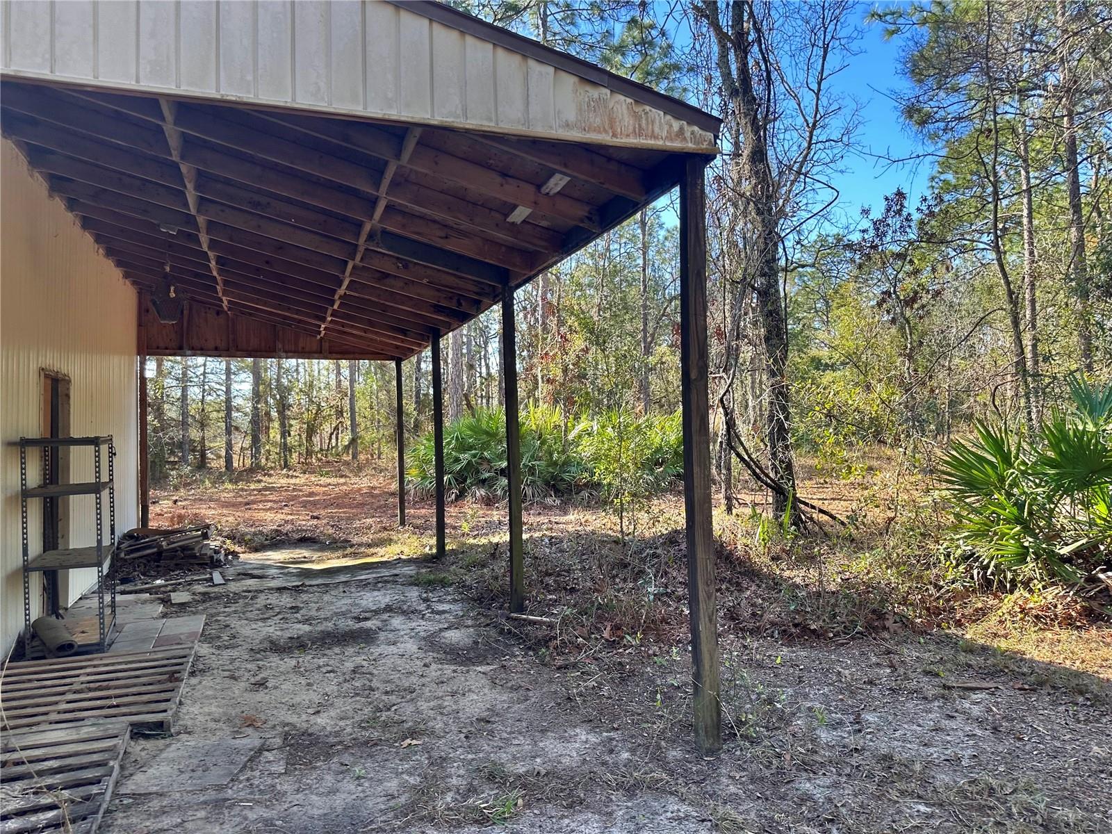 Carport attached to the workshop