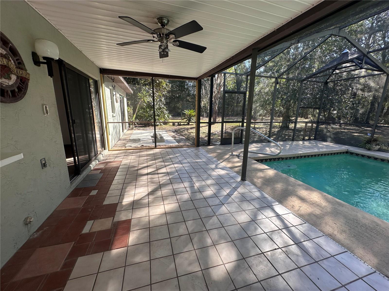 Covered area out by pool