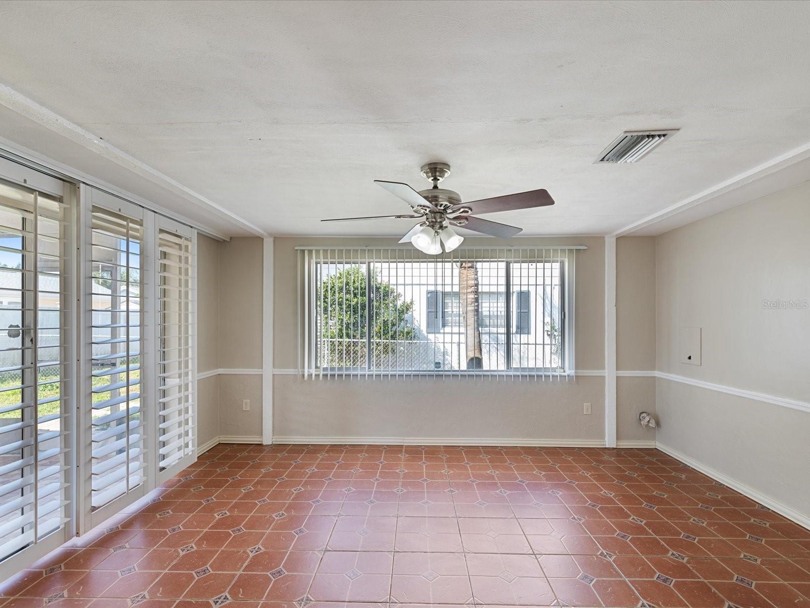 family room and kitchen