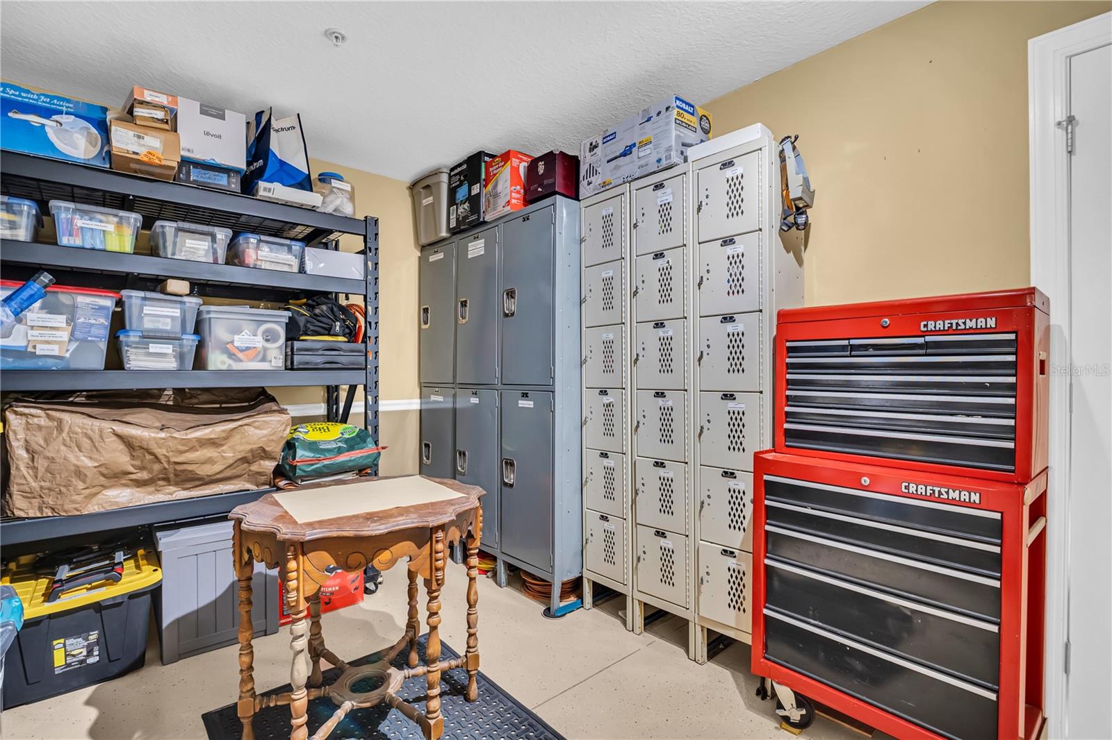 Storage area in garage.