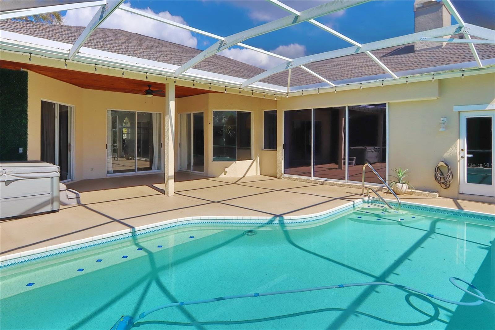 Wood detailed covered lanai.