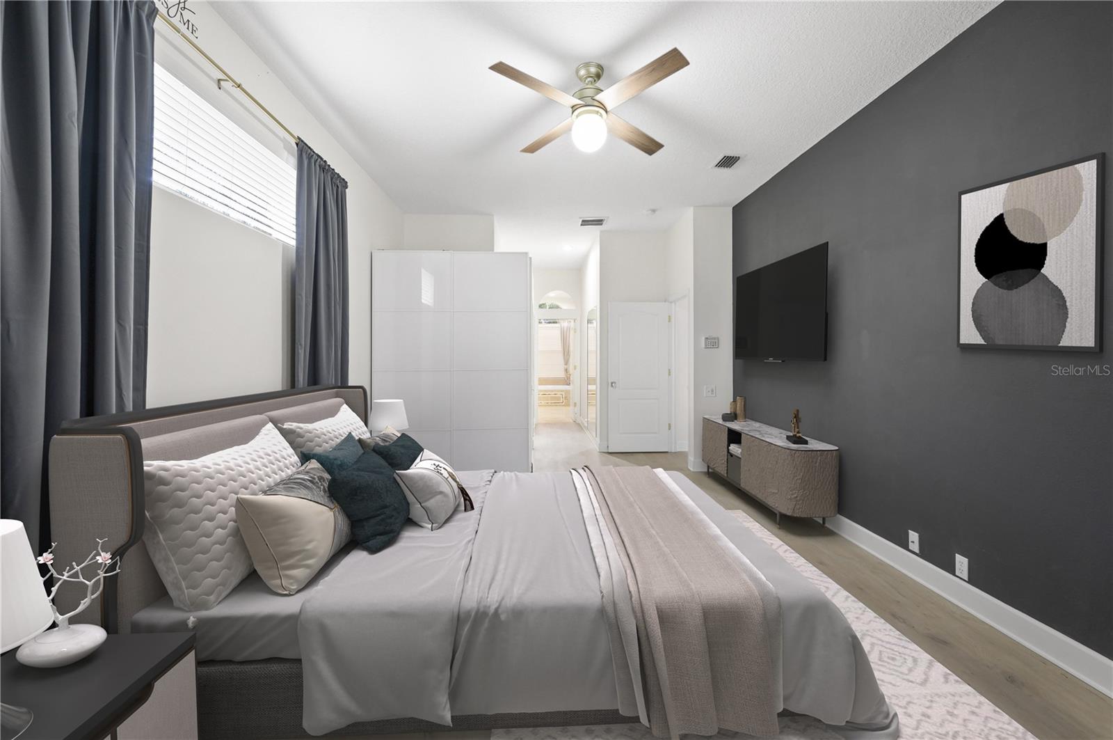 Primary bedroom with large primary bath.