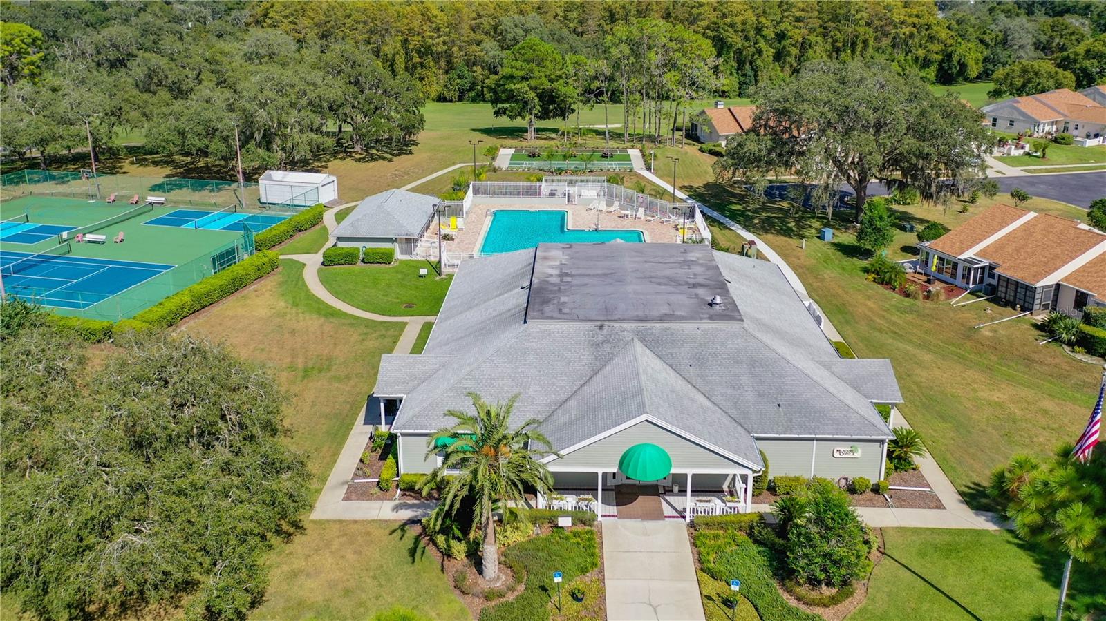 Meadow Oaks Master Association (MOMA) clubhouse. You have access to an exercise room, card room, billiard room, library and large meeting area with dance floor and small stage. There are plenty of activities going on to keep you busy.