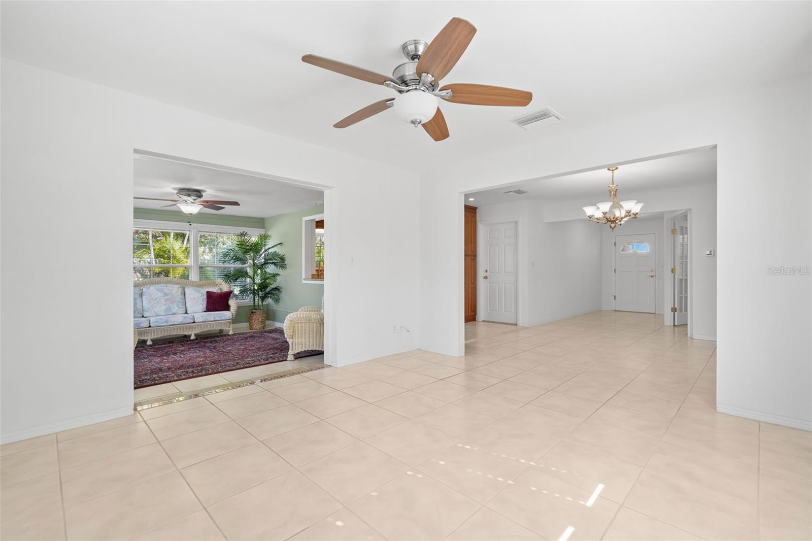 living room facing front door