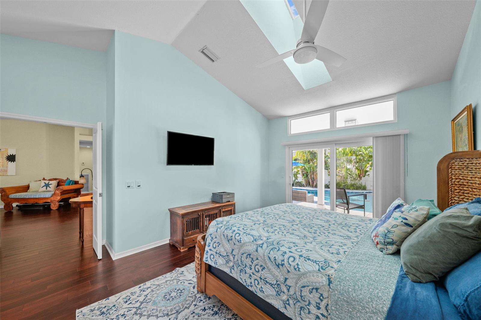 Vaulted Ceilings and Skylight in the Primary Suite