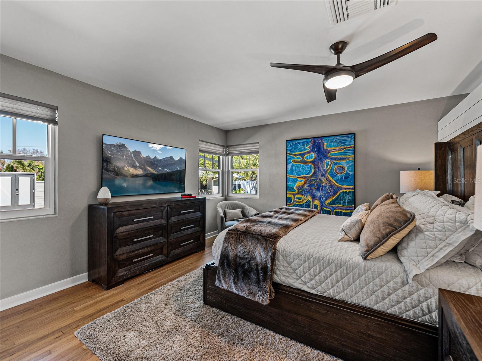 Light-filled Primary bedroom.