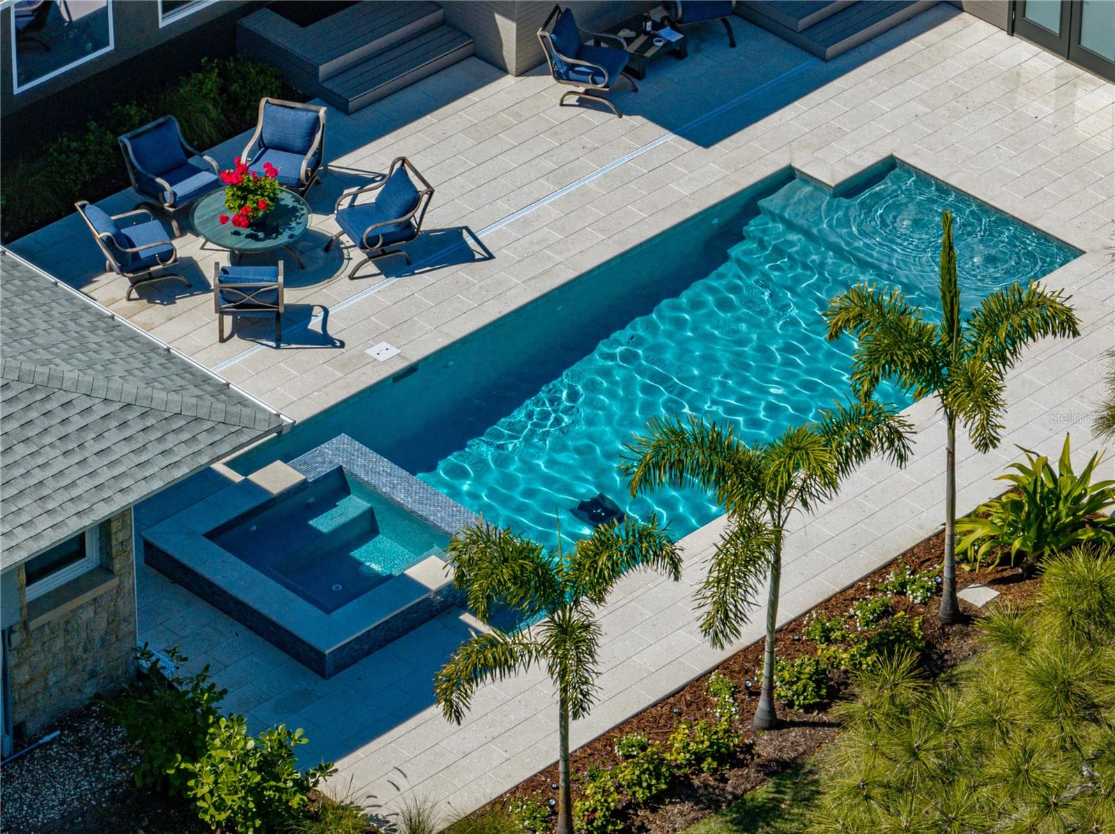 Aerial view of the pool.