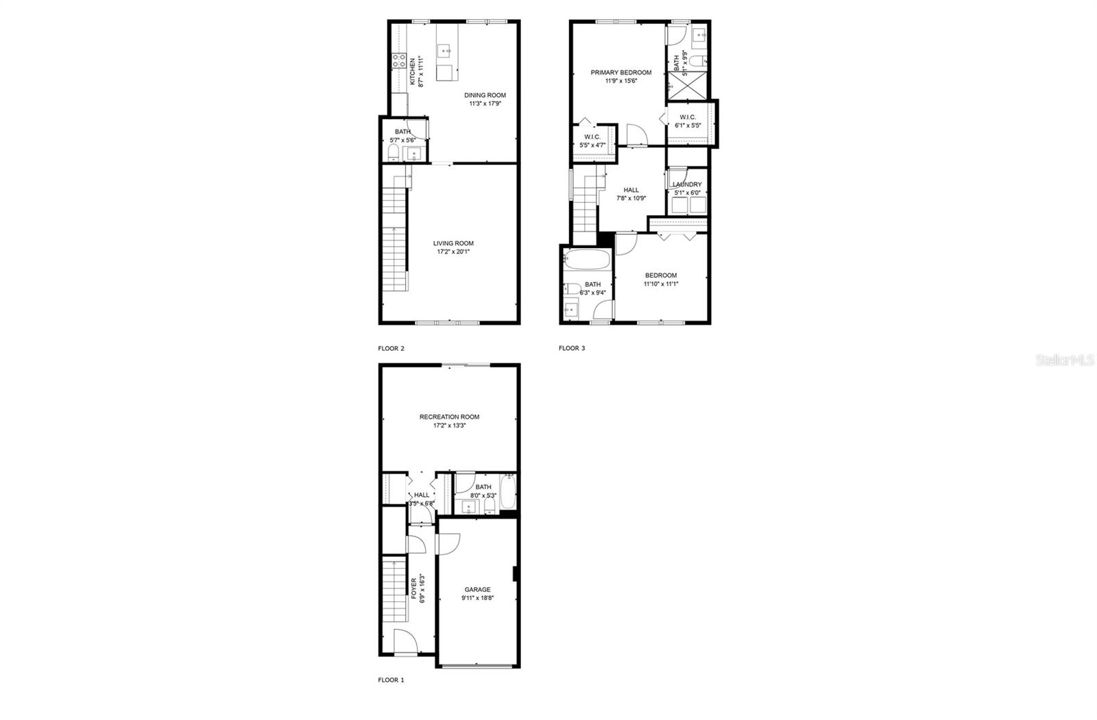 Chatham Pine Pl floor plan- measurements are approximate