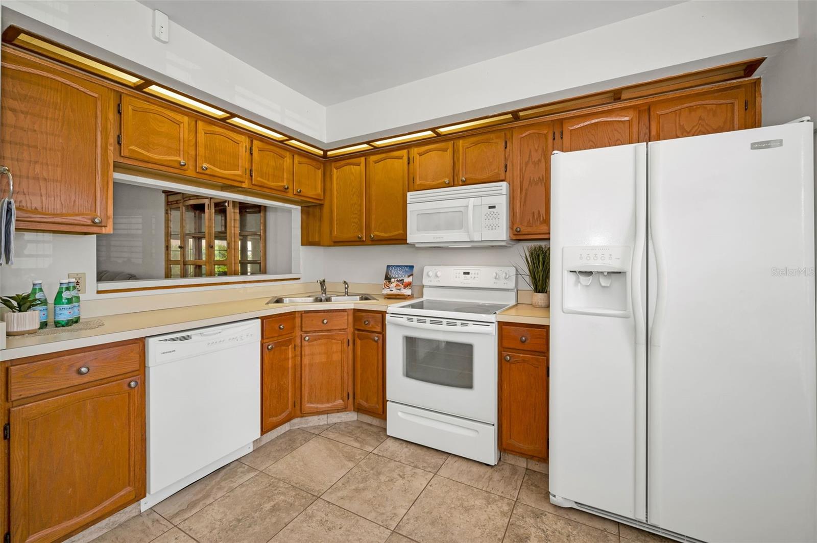 Kitchen with white appliances