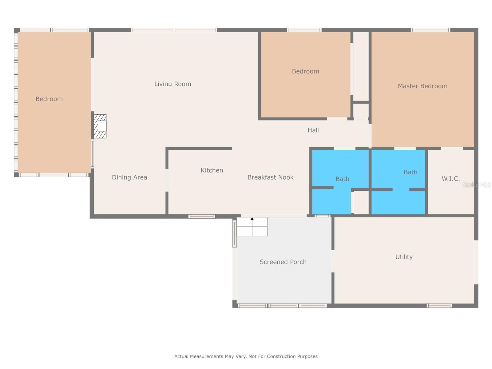 Floor Plan - Note Florida Room is labeled as a bedroom. Buyer to verify all measurements -