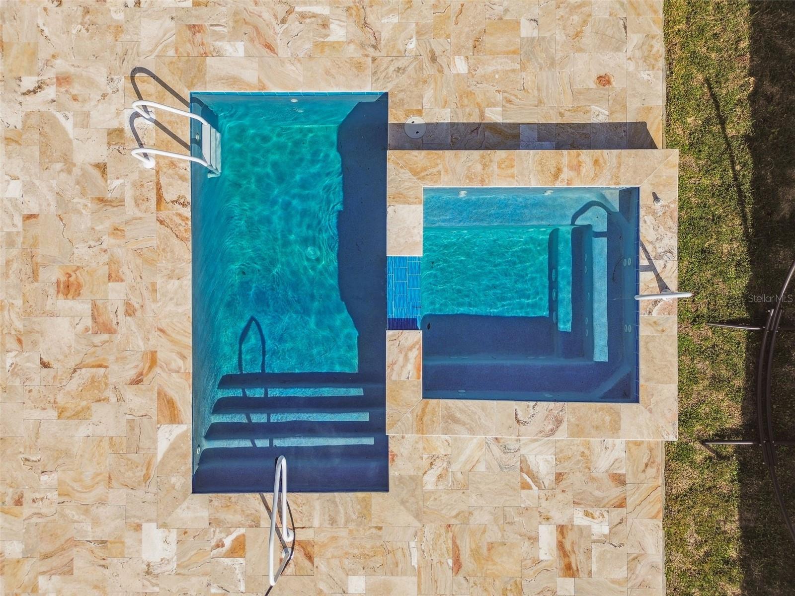 Aerial View of Pool and Spa Deep 5.5 feet