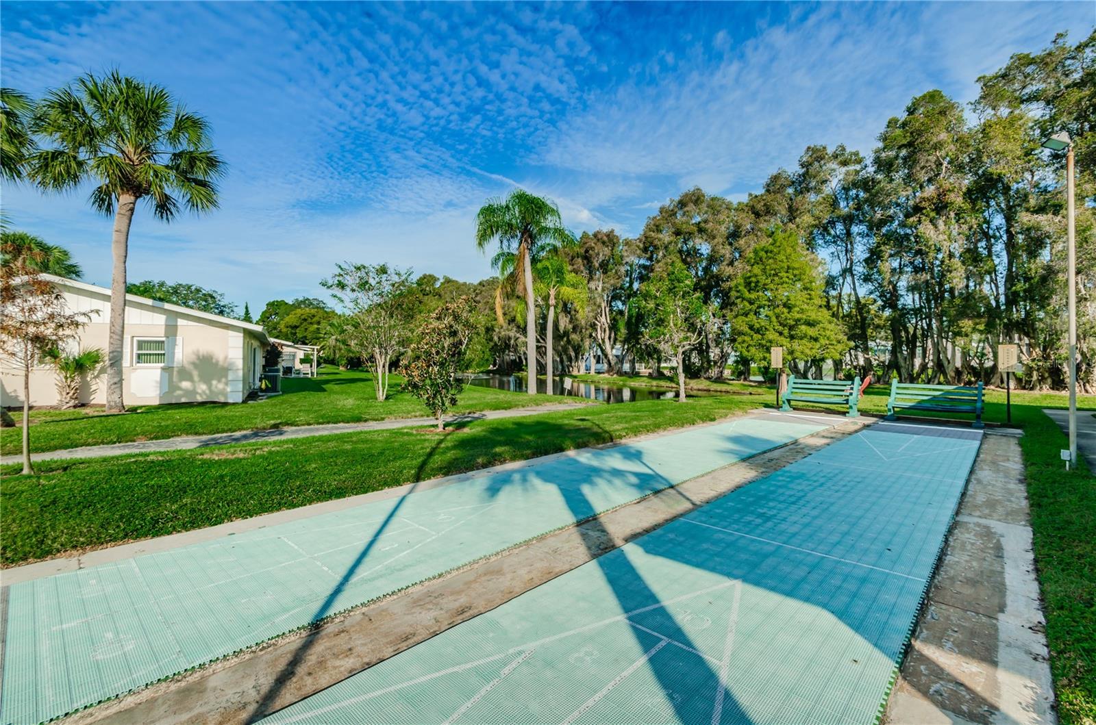 Shuffleboard courts.