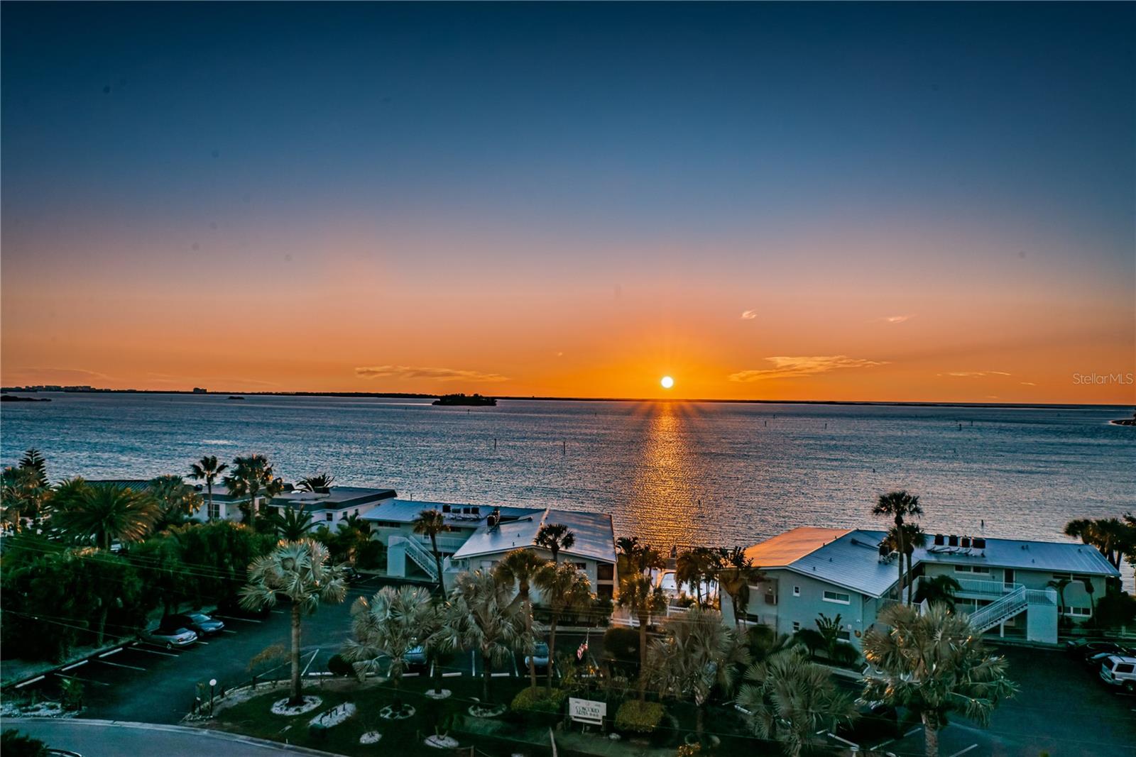 Aerial view of Sunset as seen from balcony.