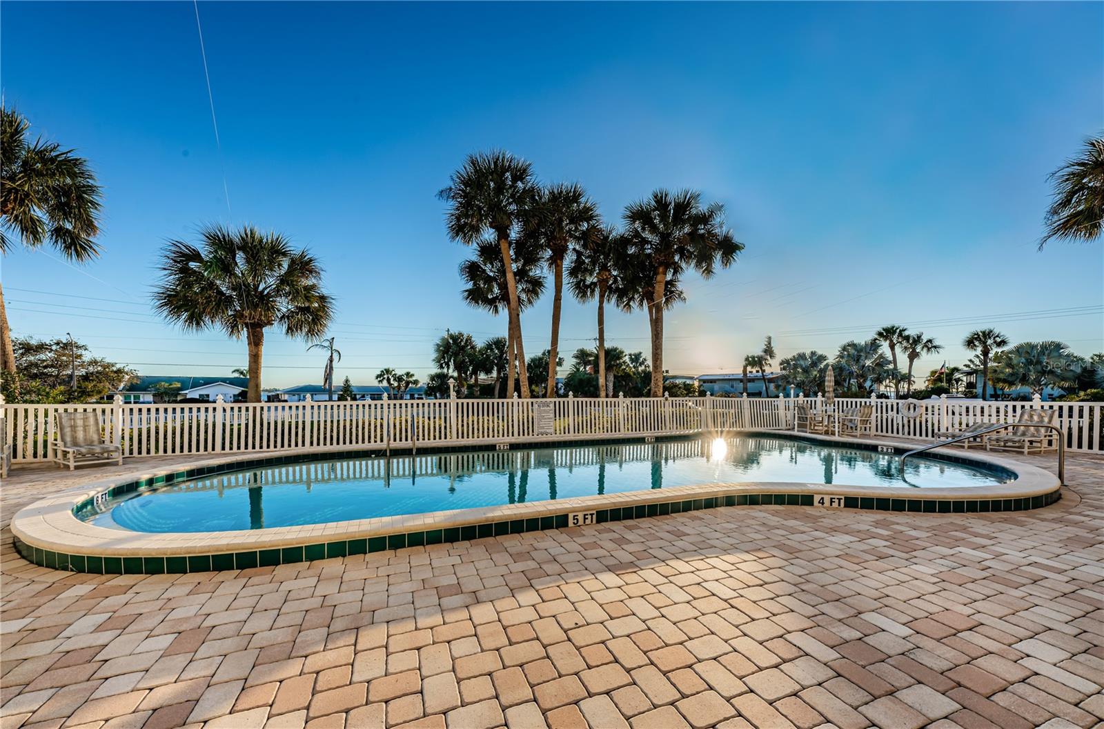 Large, heated pool.  Nice pavered decking around entire pool area.  Never any hurricane damage to the complex, pool area or grounds.