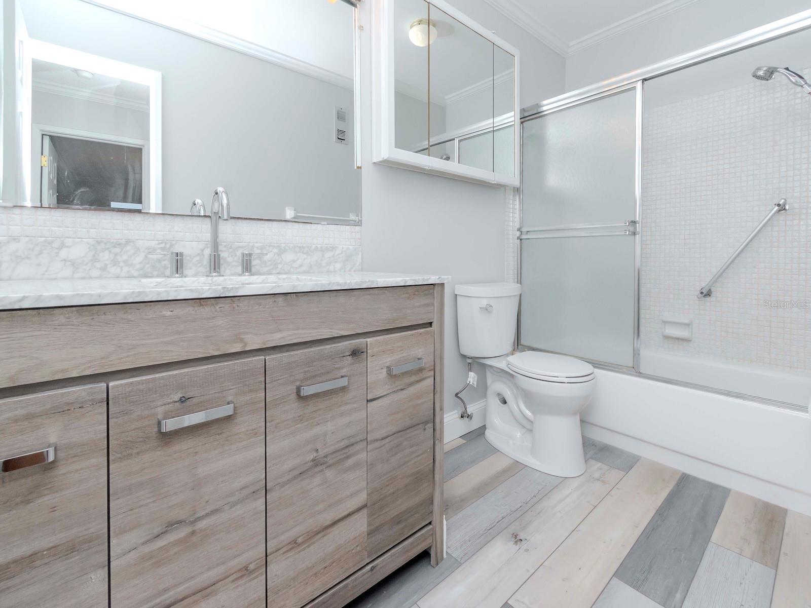 NEW VANITY WITH STONE COUNTERTOP