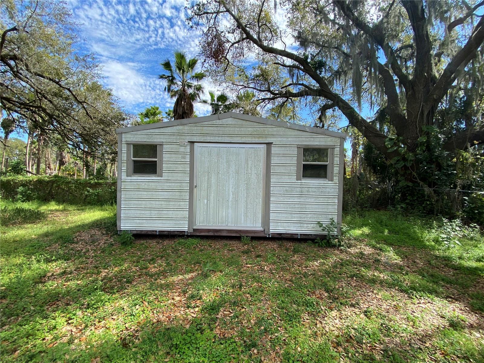 Shed in backyard