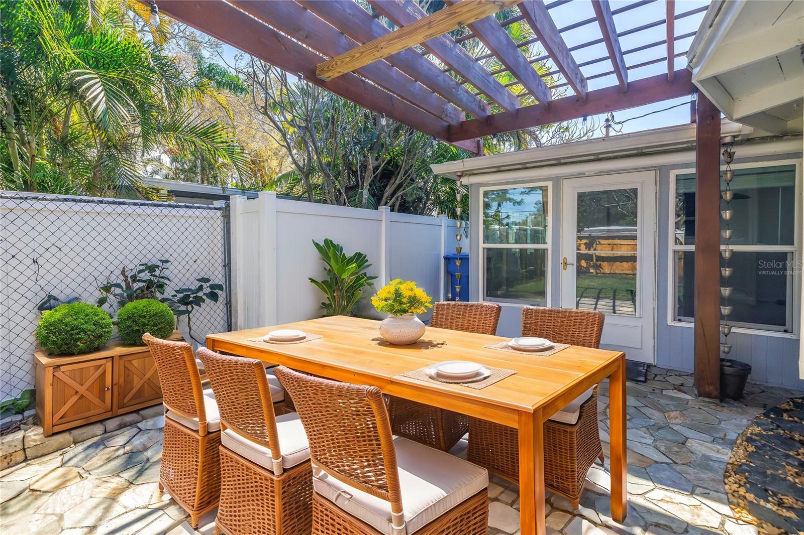 Virtually staged back patio.