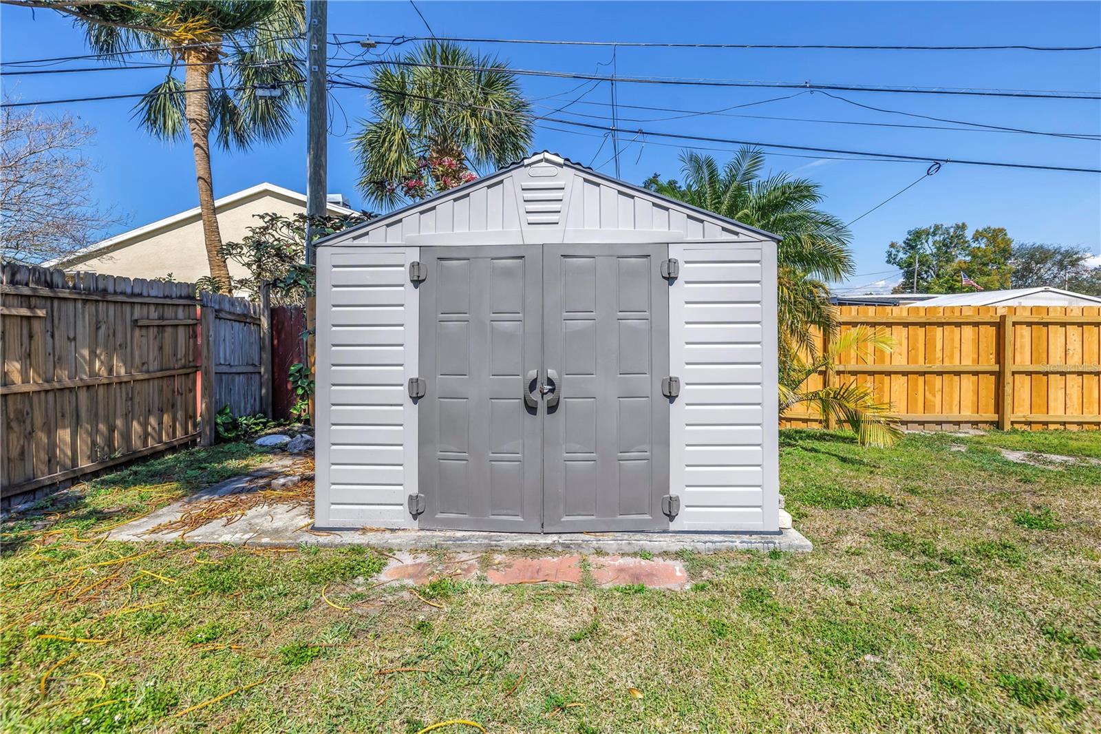 Storage shed.