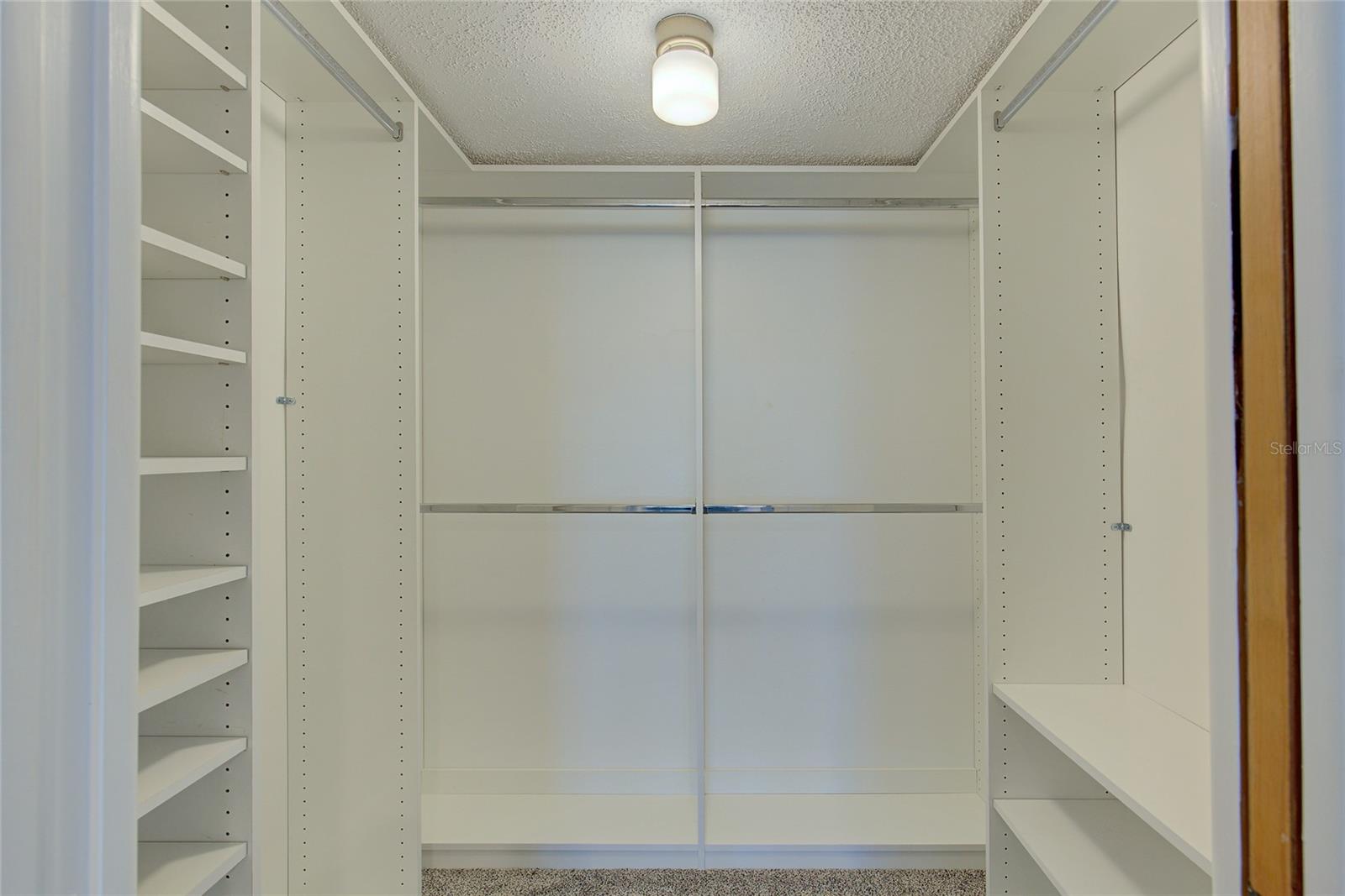 Walk in closet on Primary bedroom