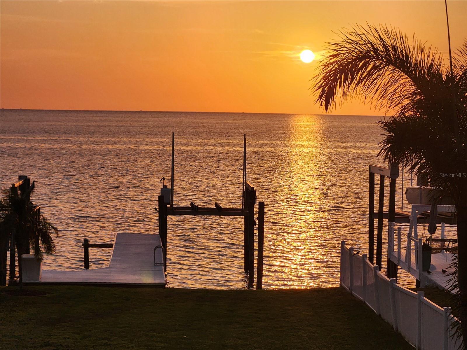 dock at sunset