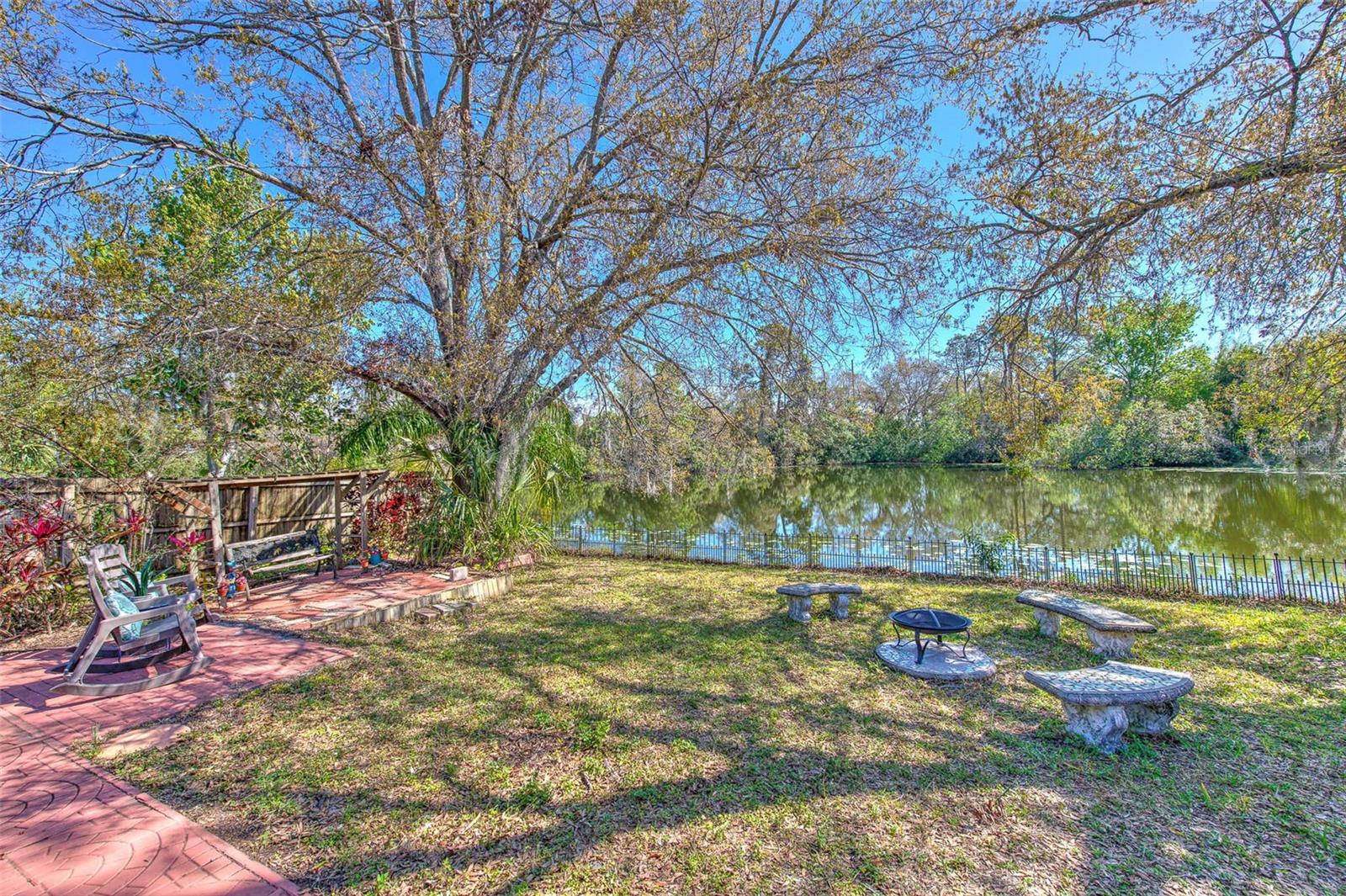 Firepit and sitting areas