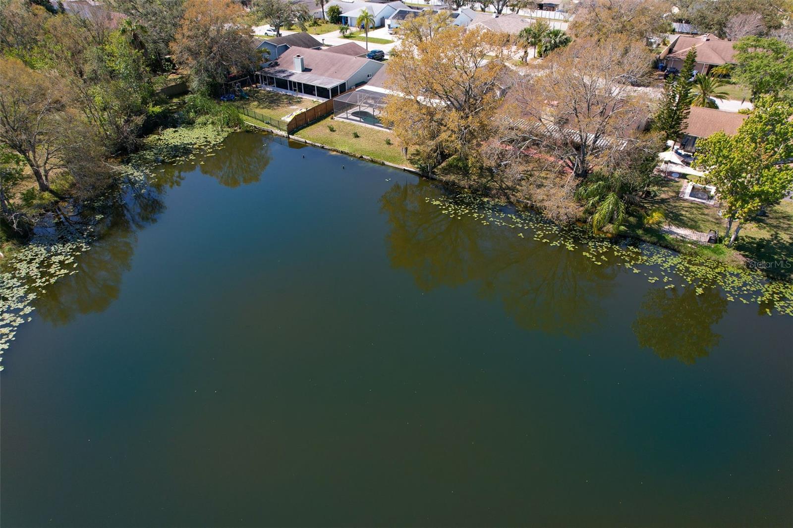 Closer aerial view with this property having the largest waterview on it