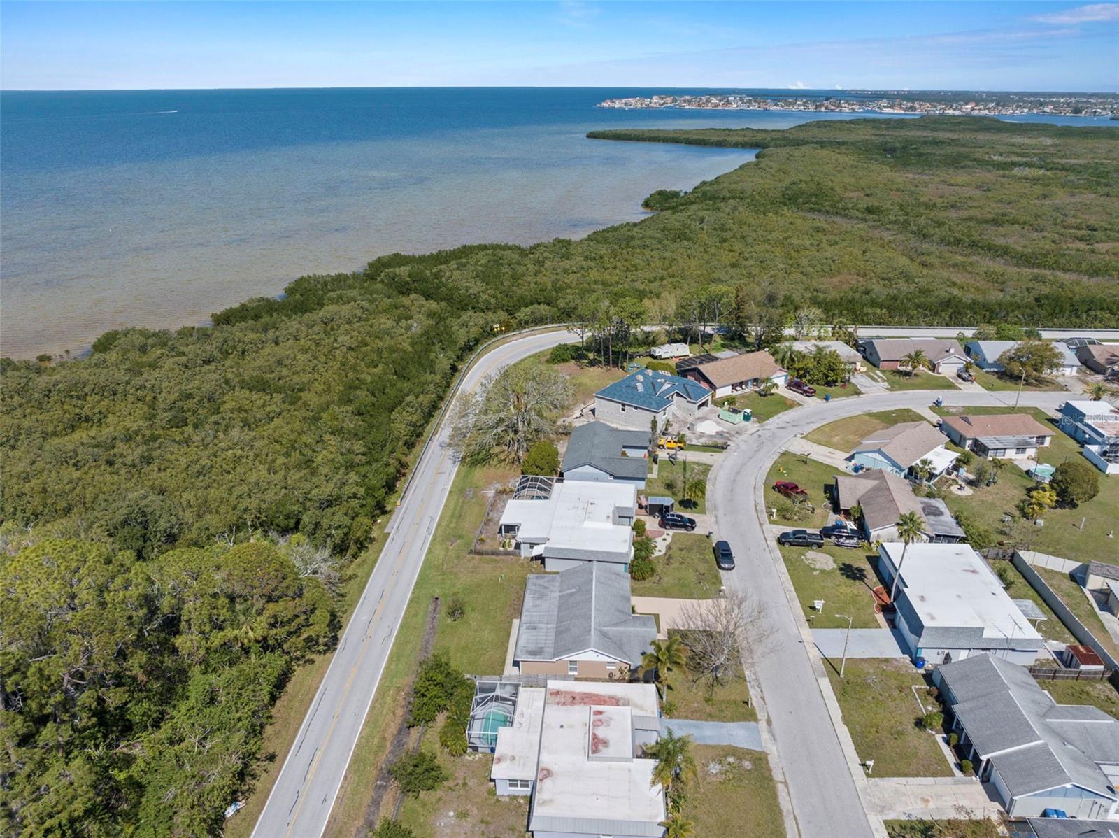 Ariel shot with ocean view