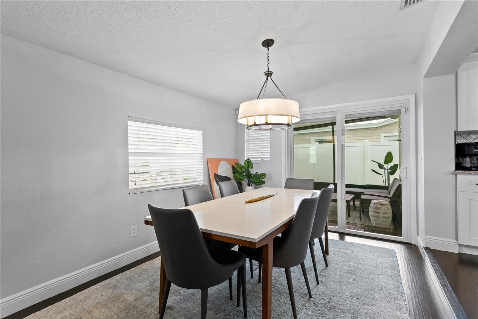 Dining room view to screened in porch