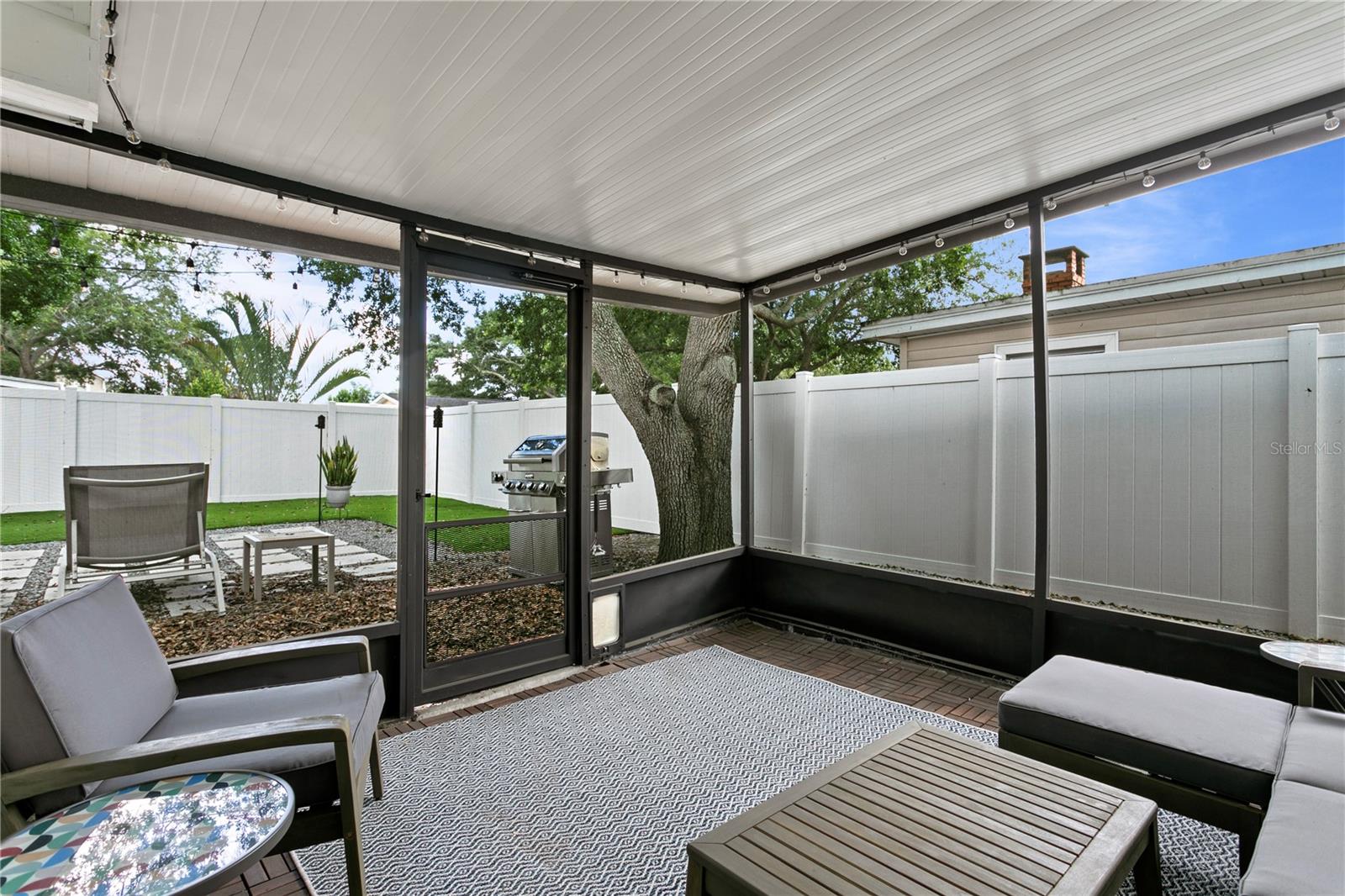 Screened in Porch with view to the yard