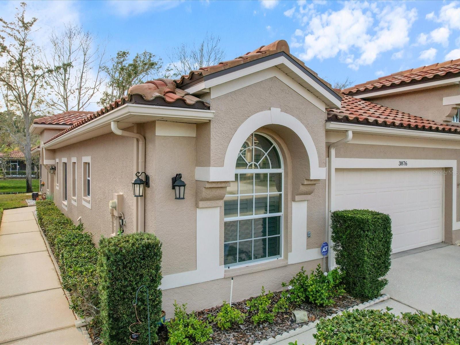 Front with 2 car garage