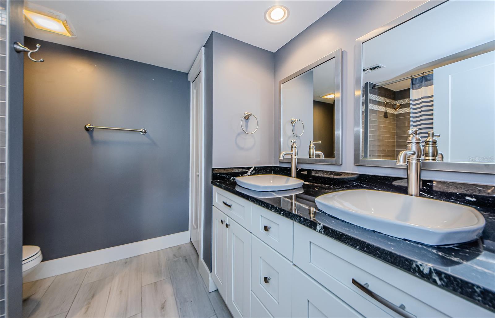 Master bath with double vanity.