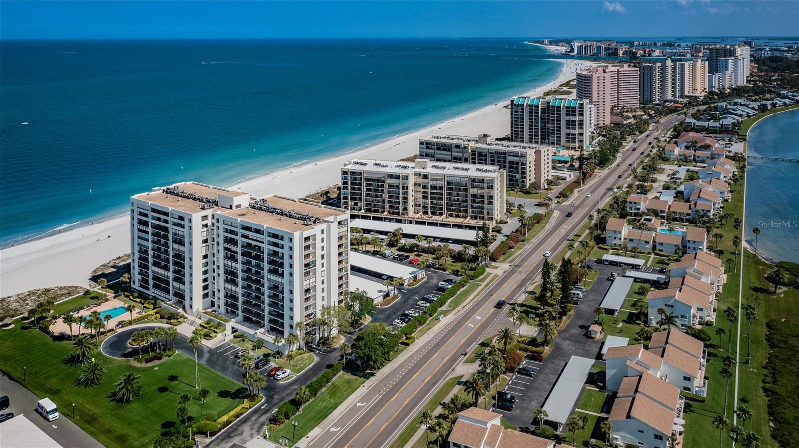 View up the beach to Clearwater