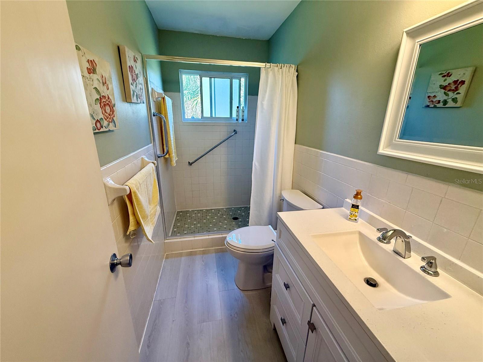 Primary bathroom with walk-in shower