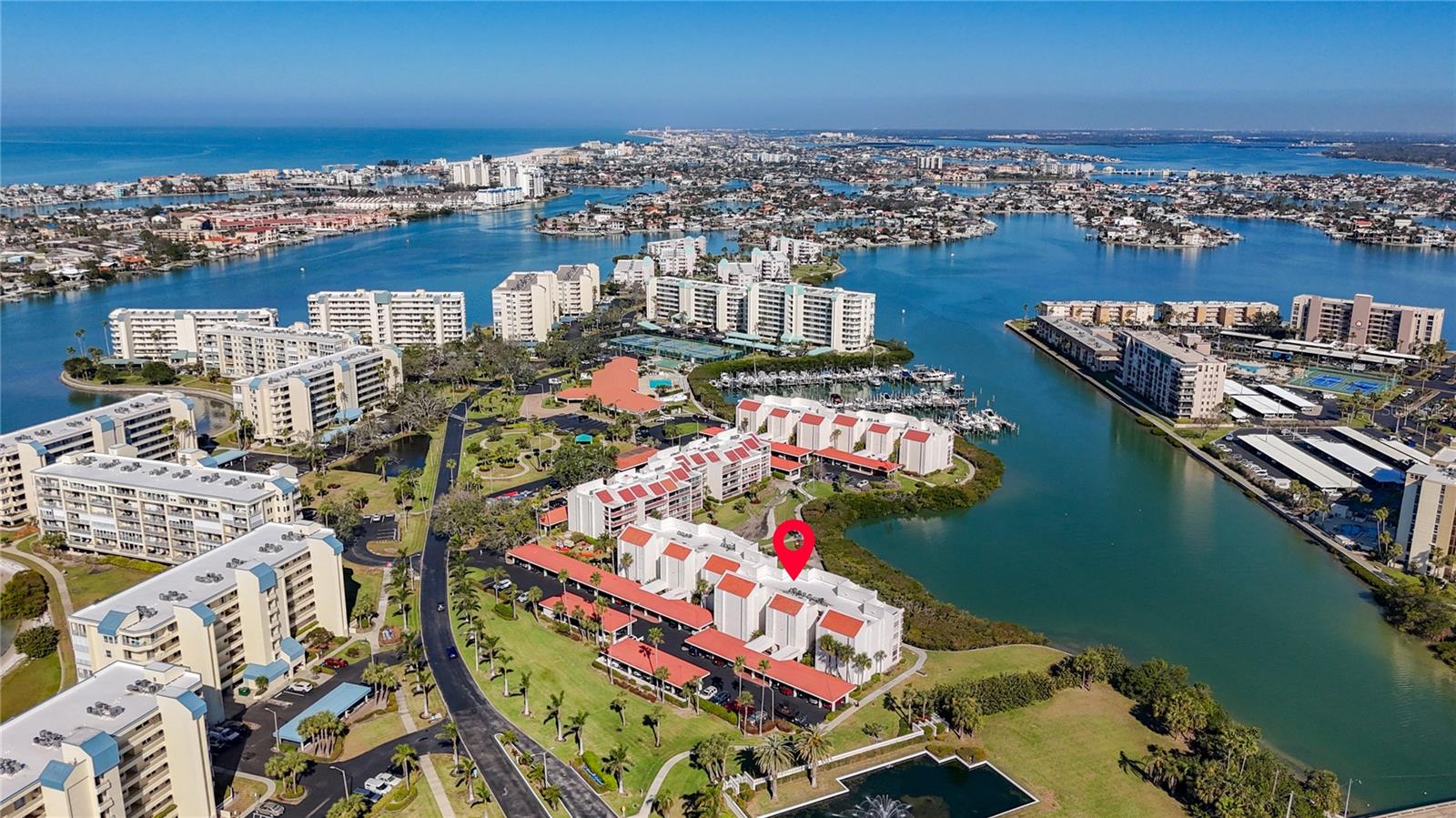 The red arrow shows the location of condo building that this condo is located in.