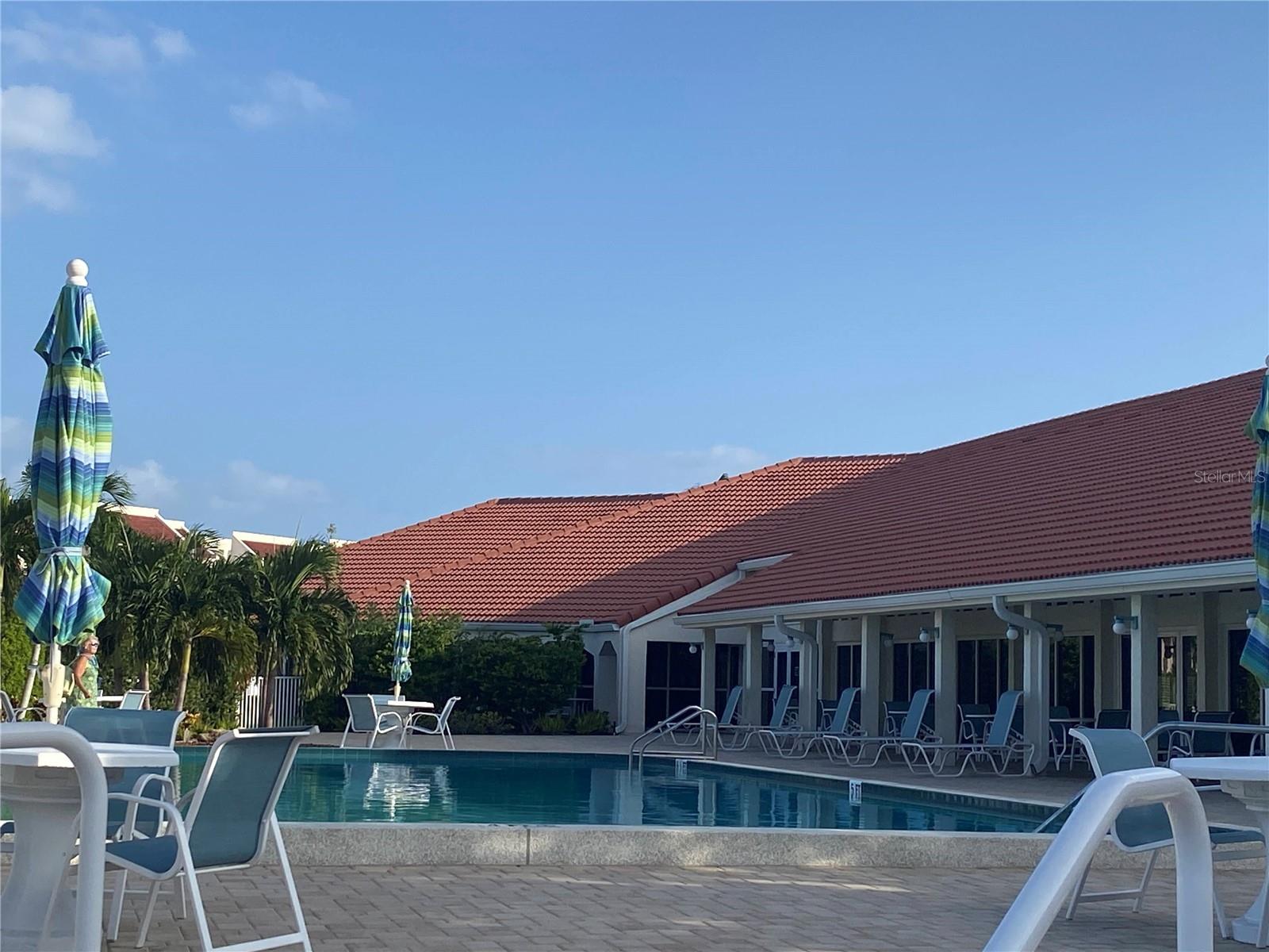 Heated pool outside of the Harbourside clubhouse