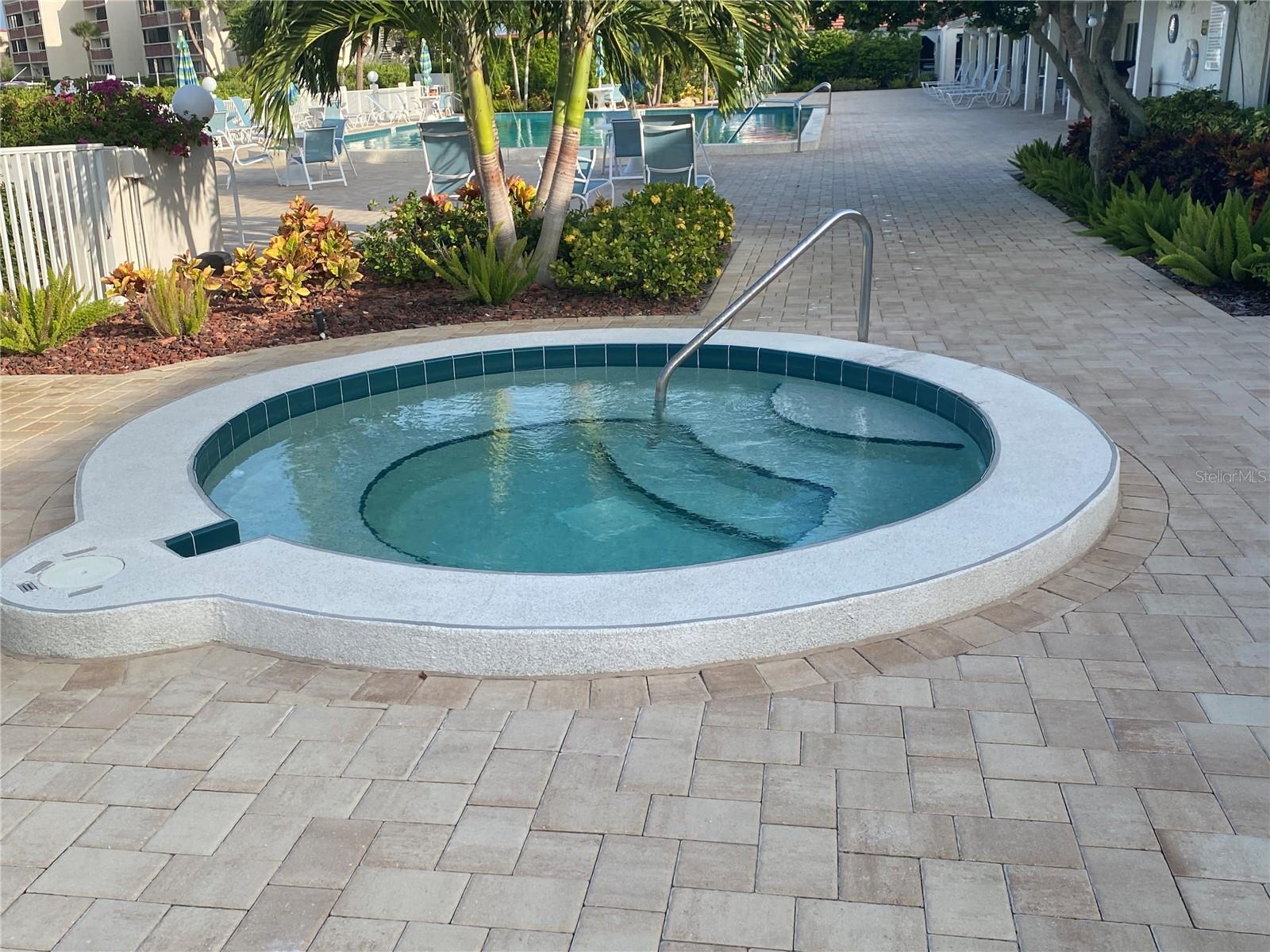 Jacuzzi outside of the clubhouse