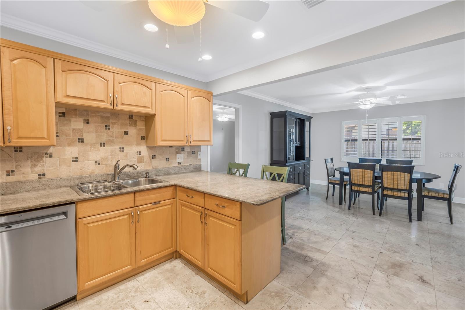 Kitchen Open To Eating Area