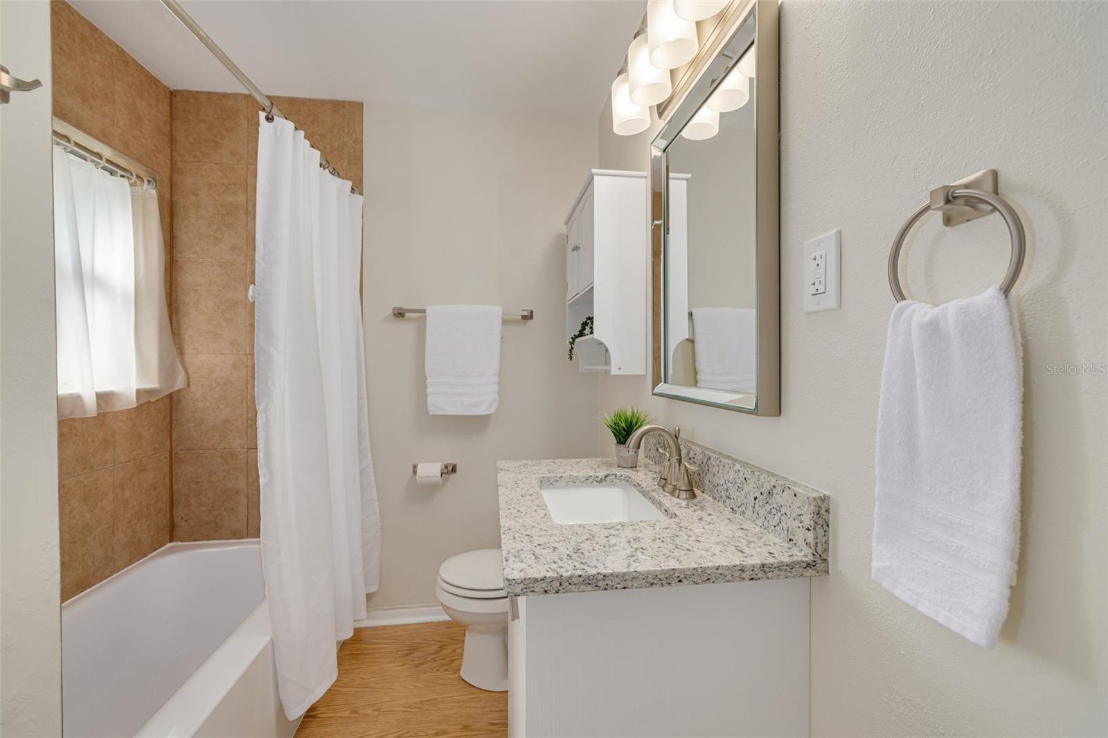 Full bath includes a linen closet