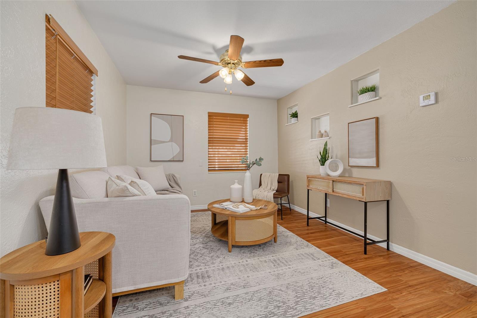 Living room with charming built-ins