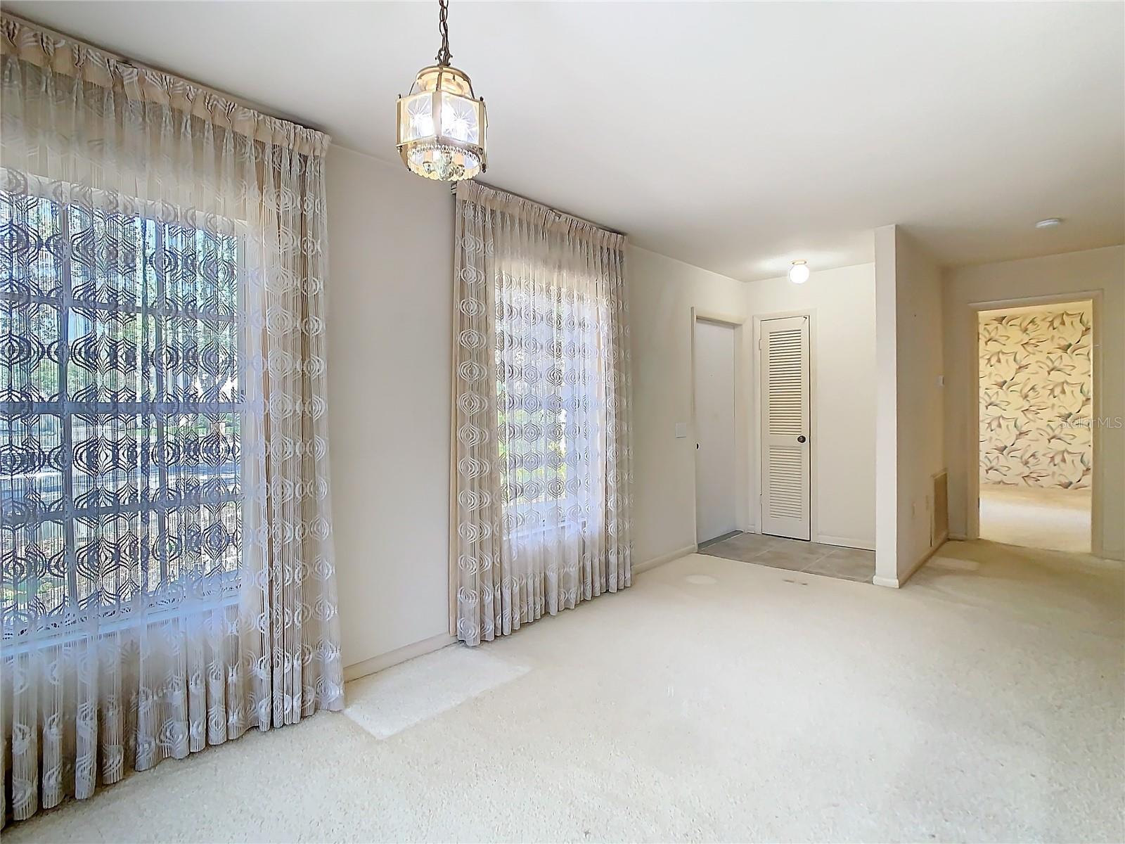 Dining room view to front door