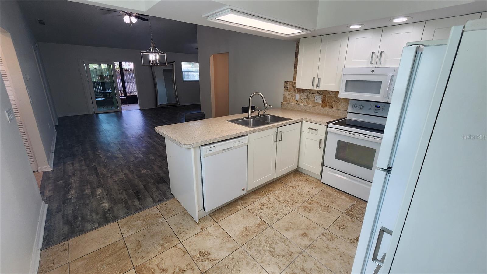 Kitchen looking into Large Living/Family Room