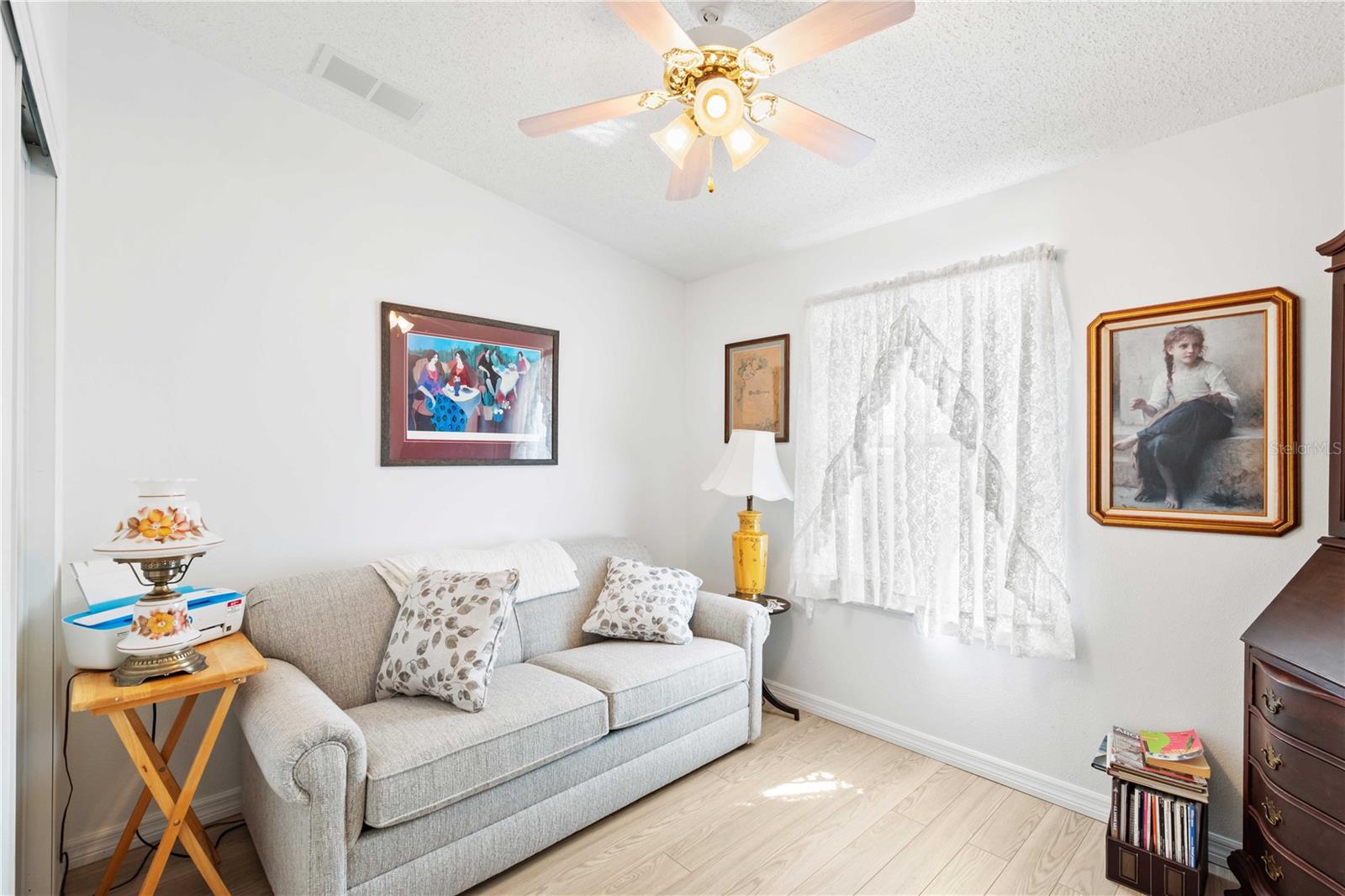 Guest bedroom doubles as a sitting/office area