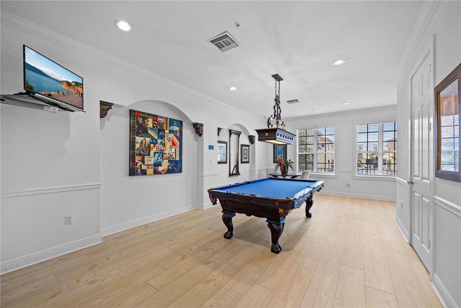 Community Billiards room with kitchen