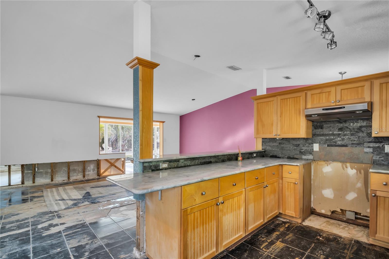 Kitchen looking into family room